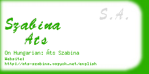 szabina ats business card